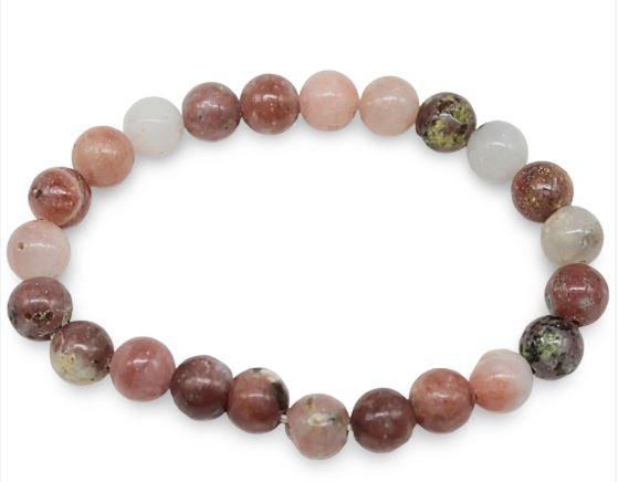 Plum jade 8 mm beaded bracelet with rich purple hues, displayed on a white background. Perfect for harmony, vitality, and emotional balance.