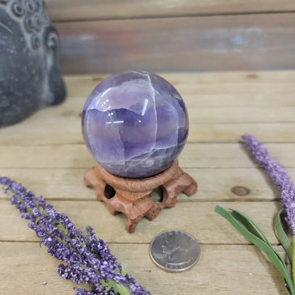 Purple Fluorite Sphere (1 3/4’’ to 3 1/2’’) – Intuition & Focus Crystal | The Mystical Moons - 20. FLUORITE SPHERE - 2