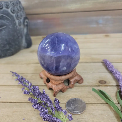 Purple Fluorite Sphere (1 3/4’’ to 3 1/2’’) – Intuition & Focus Crystal | The Mystical Moons - 19. FLUORITE SPHERE - 2