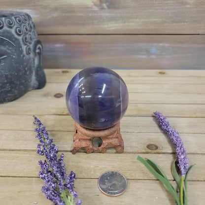 Purple Fluorite Sphere (1 3/4’’ to 3 1/2’’) – Intuition & Focus Crystal | The Mystical Moons - 10. FLUORITE SPHERE - 2