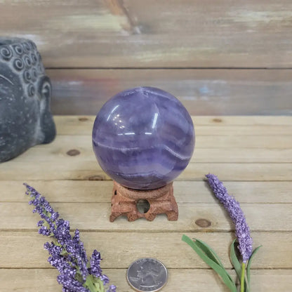 Purple Fluorite Sphere (1 3/4’’ to 3 1/2’’) – Intuition & Focus Crystal | The Mystical Moons - 4. FLUORITE SPHERE - 2