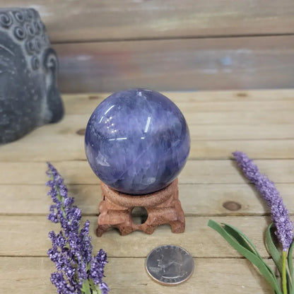 Purple Fluorite Sphere (1 3/4’’ to 3 1/2’’) – Intuition & Focus Crystal | The Mystical Moons - 13. FLUORITE SPHERE - 2