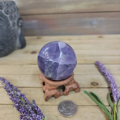 Purple Fluorite Sphere (1 3/4’’ to 3 1/2’’) – Intuition & Focus Crystal | The Mystical Moons - 23. FLUORITE SPHERE