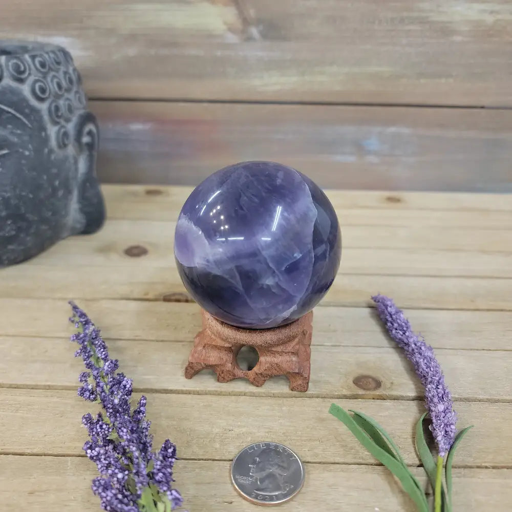 Purple Fluorite Sphere (1 3/4’’ to 3 1/2’’) – Intuition & Focus Crystal | The Mystical Moons - 8. FLUORITE SPHERE - 2