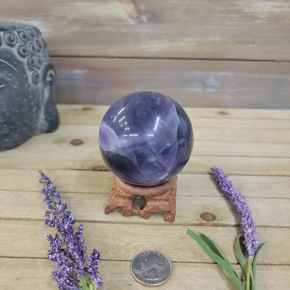 Purple Fluorite Sphere (1 3/4’’ to 3 1/2’’) – Intuition & Focus Crystal | The Mystical Moons - 8. FLUORITE SPHERE - 2