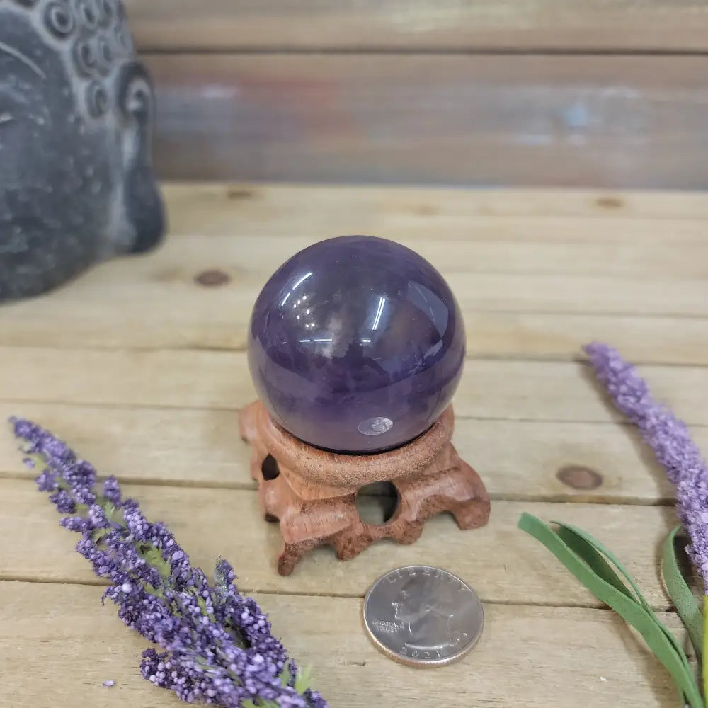 Purple Fluorite Sphere (1 3/4’’ to 3 1/2’’) – Intuition & Focus Crystal | The Mystical Moons - 26. FLUORITE SPHERE - 1