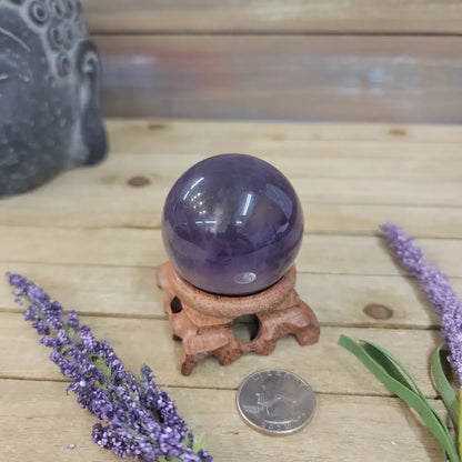 Purple Fluorite Sphere (1 3/4’’ to 3 1/2’’) – Intuition & Focus Crystal | The Mystical Moons - 26. FLUORITE SPHERE - 1