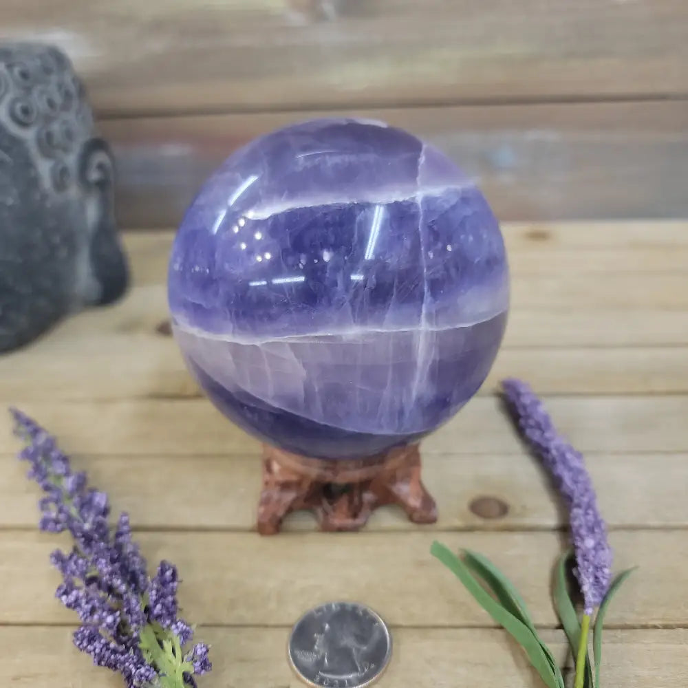 Purple Fluorite Sphere (1 3/4’’ to 3 1/2’’) – Intuition & Focus Crystal | The Mystical Moons - 2. FLUORITE SPHERE - 3