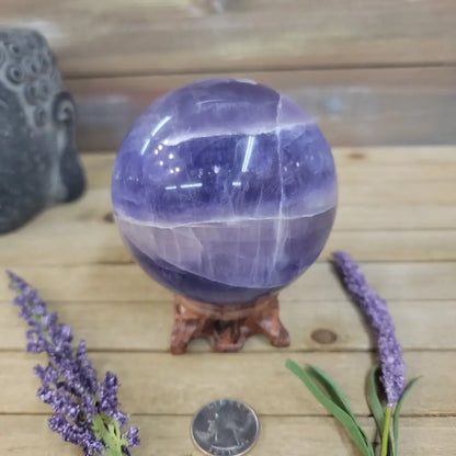 Purple Fluorite Sphere (1 3/4’’ to 3 1/2’’) – Intuition & Focus Crystal | The Mystical Moons - 2. FLUORITE SPHERE - 3