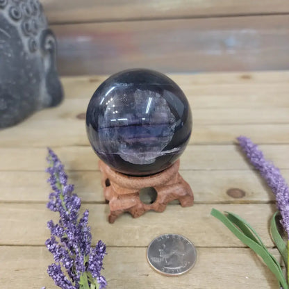 Purple Fluorite Sphere (1 3/4’’ to 3 1/2’’) – Intuition & Focus Crystal | The Mystical Moons - 16. FLUORITE SPHERE - 2