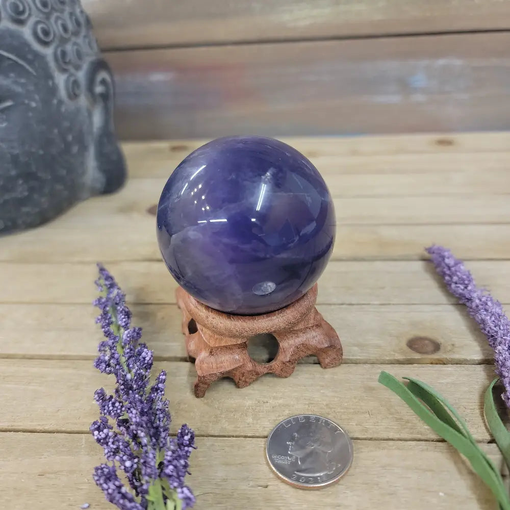 Purple Fluorite Sphere (1 3/4’’ to 3 1/2’’) – Intuition & Focus Crystal | The Mystical Moons - 17. FLUORITE SPHERE - 2