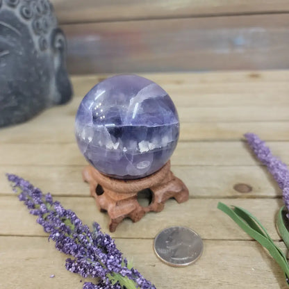 Purple Fluorite Sphere (1 3/4’’ to 3 1/2’’) – Intuition & Focus Crystal | The Mystical Moons - 21. FLUORITE SPHERE - 2