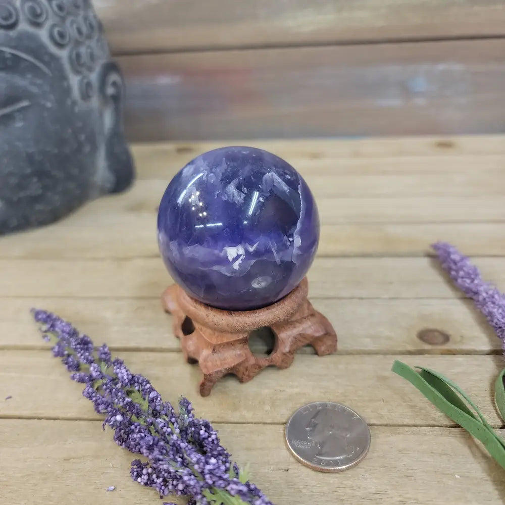 Purple Fluorite Sphere (1 3/4’’ to 3 1/2’’) – Intuition & Focus Crystal | The Mystical Moons - 22. FLUORITE SPHERE