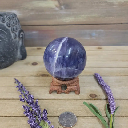 Purple Fluorite Sphere (1 3/4’’ to 3 1/2’’) – Intuition & Focus Crystal | The Mystical Moons - 6. FLUORITE SPHERE - 2