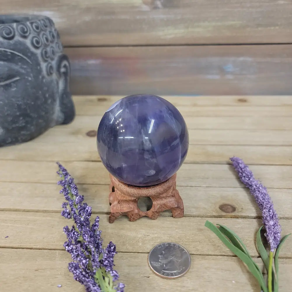 Purple Fluorite Sphere (1 3/4’’ to 3 1/2’’) – Intuition & Focus Crystal | The Mystical Moons - 11. FLUORITE SPHERE - 2