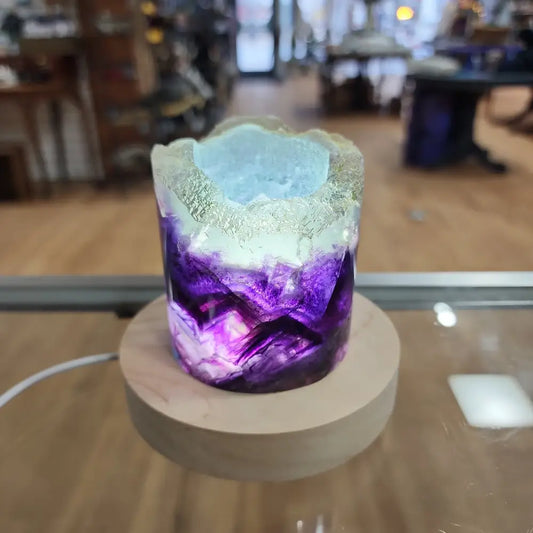 Rainbow Fluorite Lamp with Stand - 02. Rainbow Fluorite Lamp 4 1/2’’ - Home Decor