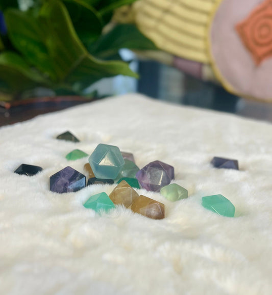 Rainbow Fluorite Octahedron - Tumbles