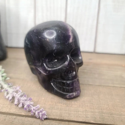🌈💀 Rainbow Fluorite Skull – Focus Clarity and Spiritual Protection ✨ - 3 - Carvings