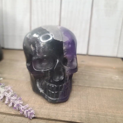 🌈💀 Rainbow Fluorite Skull – Focus Clarity and Spiritual Protection ✨ - 5 - Carvings