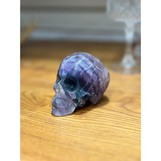 🌈💀 Rainbow Fluorite Skull – Focus Clarity and Spiritual Protection ✨ - 1 - Carvings