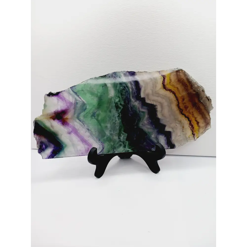 🌈✨ Rainbow Fluorite Slab – Clarity Harmony and Vibrant Energy 💜 - 2 - 10’’ - Specimens