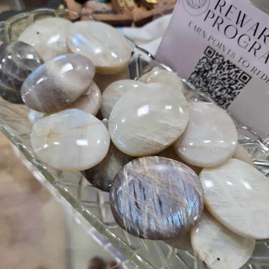 Rainbow Moonstone Palmstones - PALM