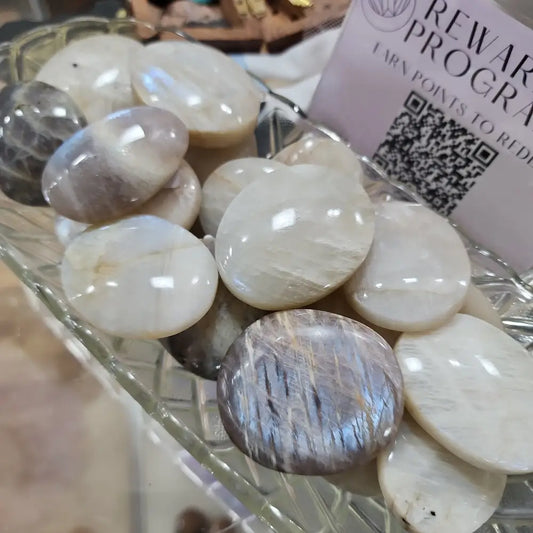 Rainbow Moonstone Palmstones - PALM