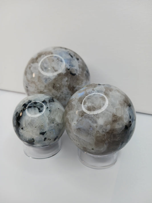 🌈🌙 Rainbow Moonstone Spheres – Intuition and Spiritual Light! ✨ - Spheres