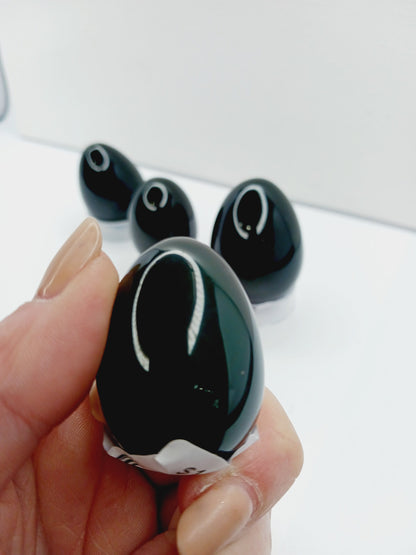 🌈🖤 Rainbow Obsidian Egg – Healing and Protection Intuitive Pick ✨ - Spheres