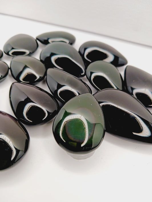 🌈🖤 Rainbow Obsidian Teardrop – Healing Protection and Heart Awakening ✨