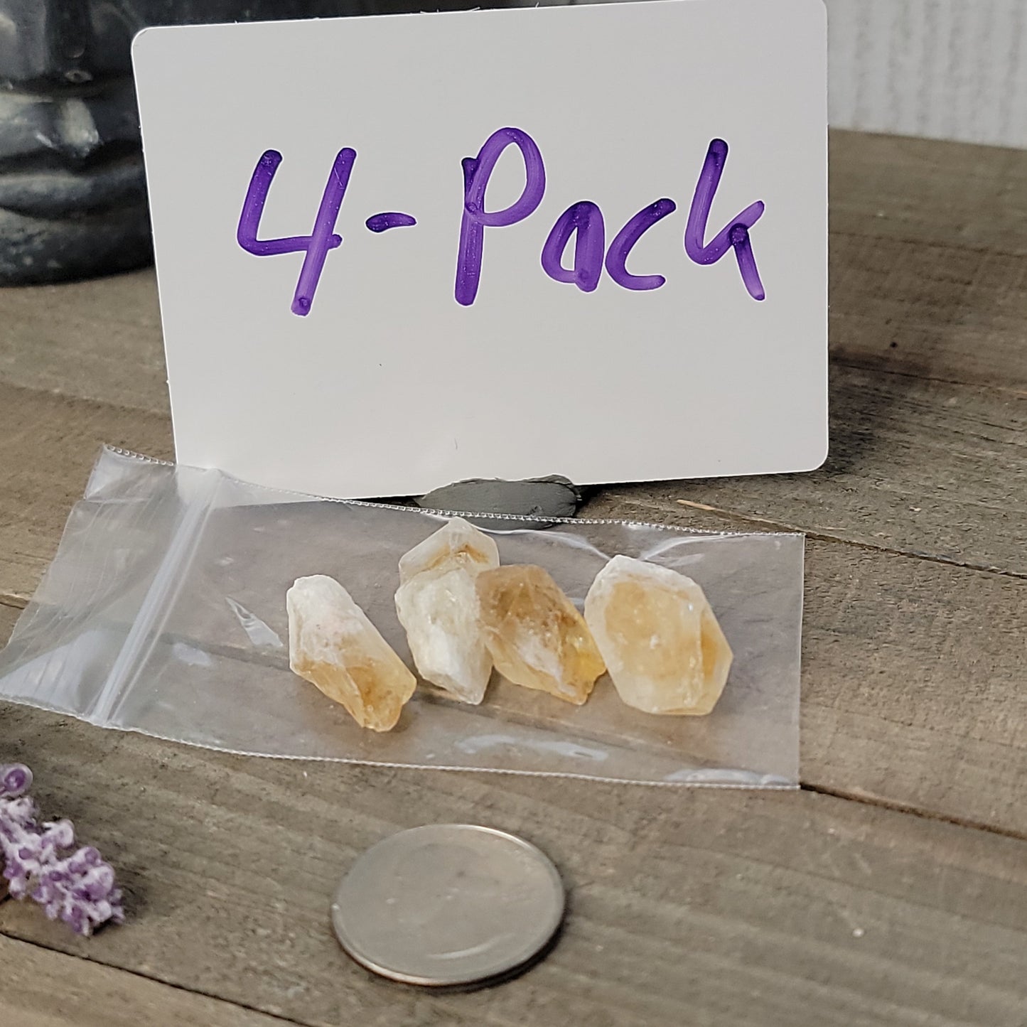 Raw Heat Treated Citrine For Grid-Working - 4-Pack - Grid Working