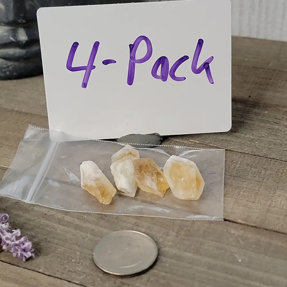 Raw Heat Treated Citrine For Grid-Working - 4-Pack - Grid Working