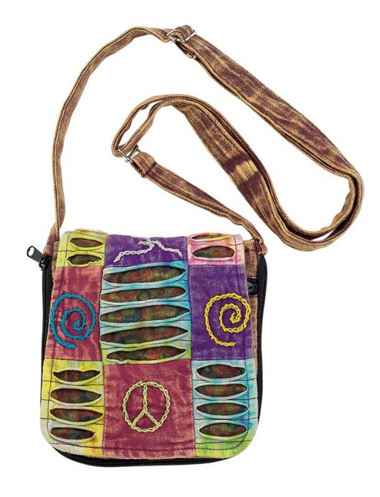 ✌️🌈 Razor Cut Peace/Swirl Bag – Groovy Vibes Boho Style and Everyday Joy! 🎒