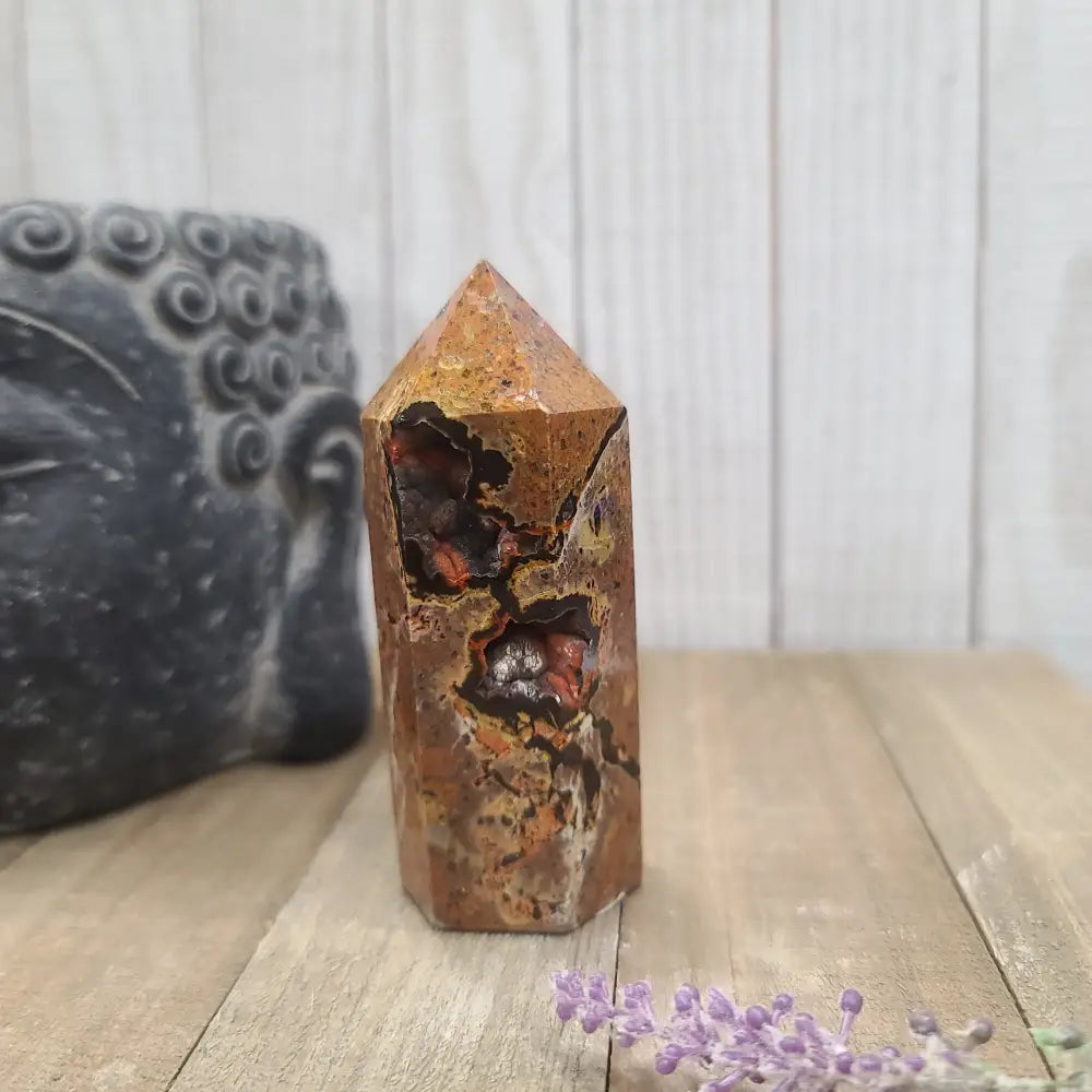 VERY RARE Red Fox Tail Crater Agate Points - 4 - Towers