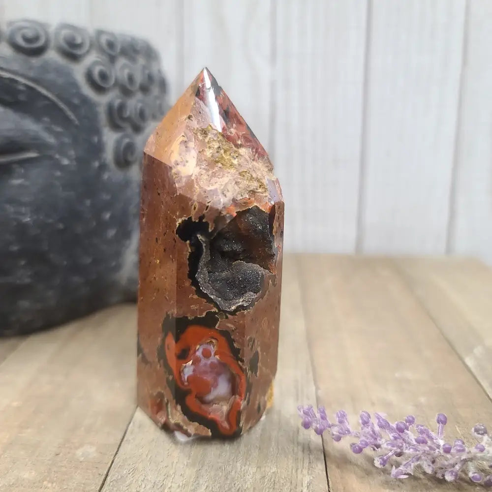 VERY RARE Red Fox Tail Crater Agate Points - 5 - Towers