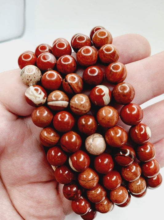 ❤️✨ Red Jasper 8 mm Bracelet – Strength Stability and Root Chakra Power! 🌱 - OMC BRACELETS