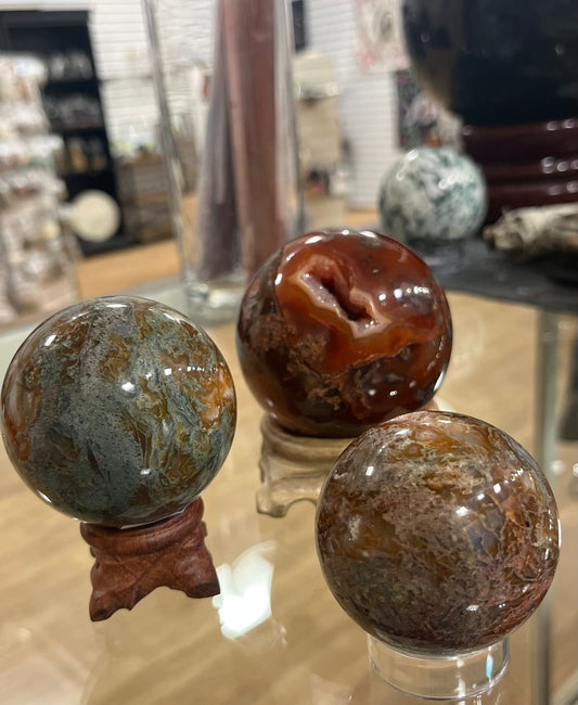Red Moss Agate Spheres - Spheres