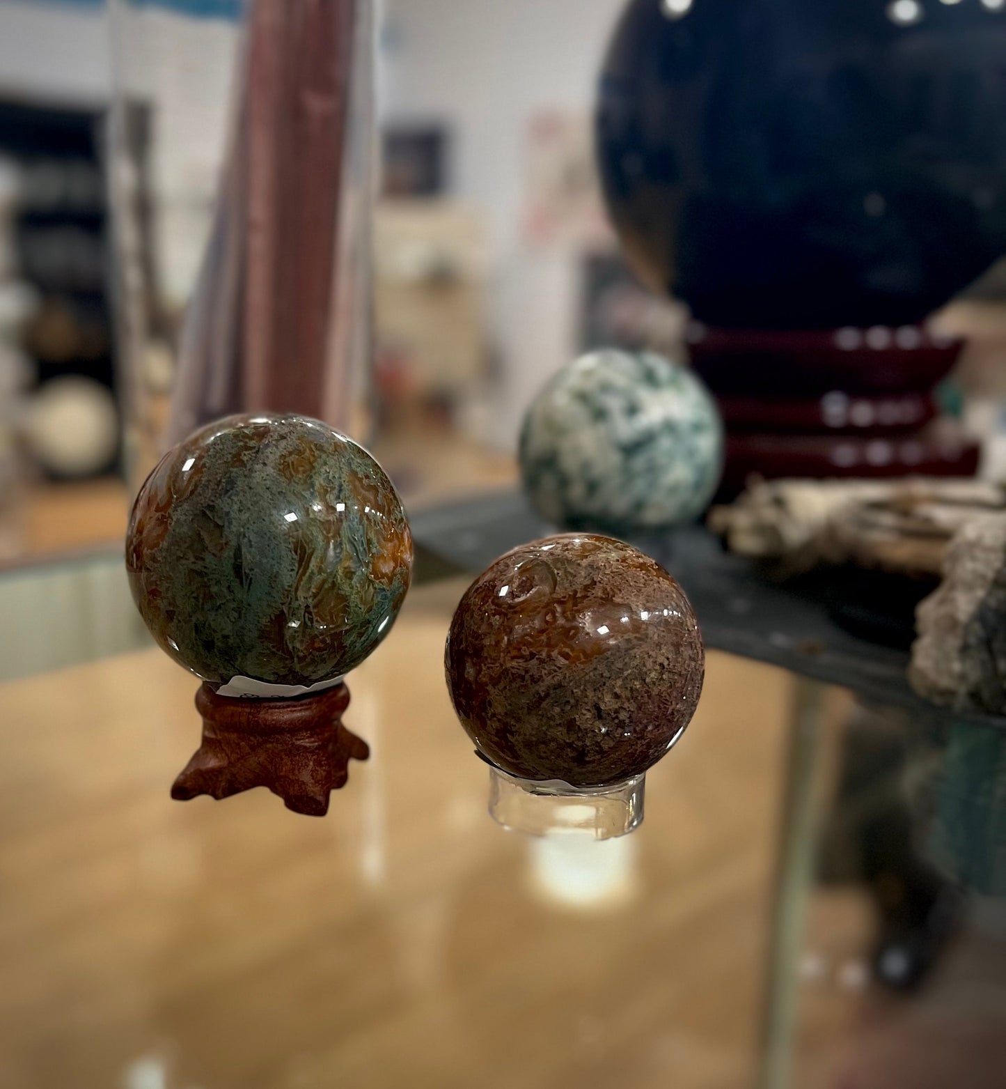 Red Moss Agate Spheres - Spheres