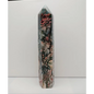 Marbled stone crystal on a white background
