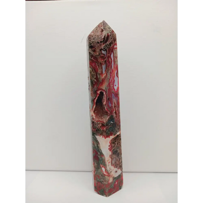 🌿❤️ Red Moss Agate Tower – Growth Vitality and Grounding ✨
