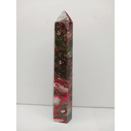 🌿❤️ Red Moss Agate Tower – Growth Vitality and Grounding ✨