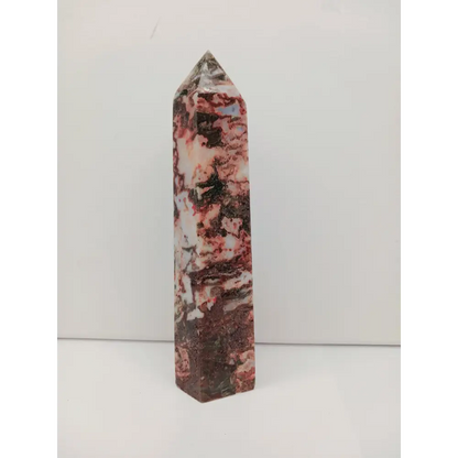 🌿❤️ Red Moss Agate Tower – Growth Vitality and Grounding ✨