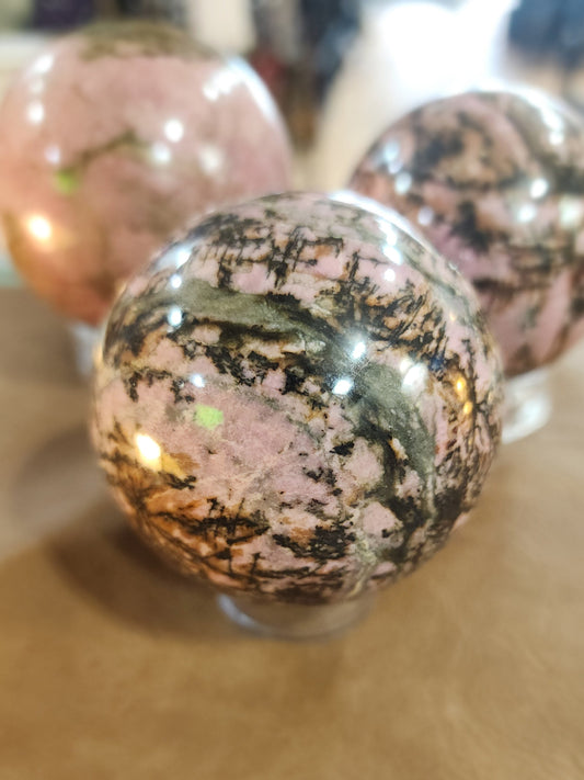 🌸💗 Rhodonite Spheres – Heart Healing & Emotional Harmony! 💗🌸 - Spheres