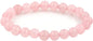 Polished rose quartz bracelet with 8mm soft pink beads, displayed on a white background. Perfect for love, compassion, and heart healing.