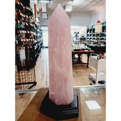 🌹✨ Rose Quartz Tower with Stand – Love Healing and Heart Power 💗