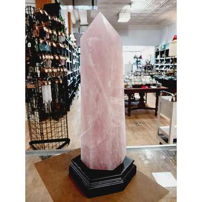 🌹✨ Rose Quartz Tower with Stand – Love Healing and Heart Power 💗