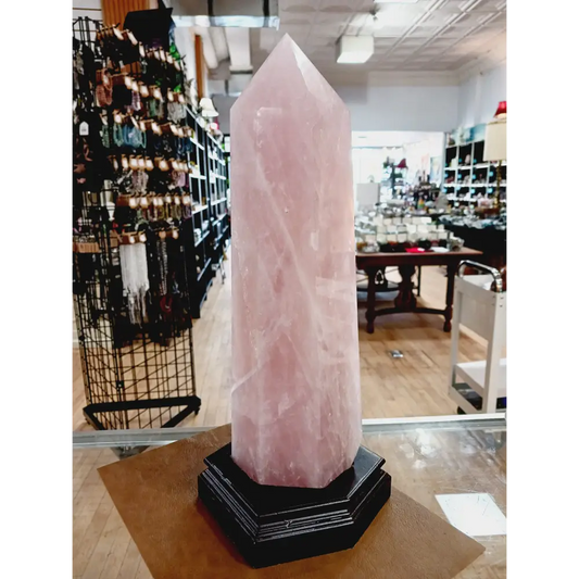 🌹✨ Rose Quartz Tower with Stand – Love Healing and Heart Power 💗