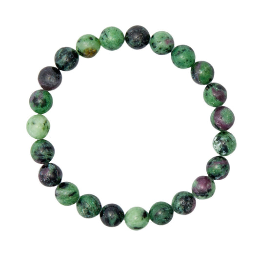 💚❤️ Ruby Zoisite Bracelet 8mm – Vitality Growth and Harmony ✨ - OMC BRACELETS