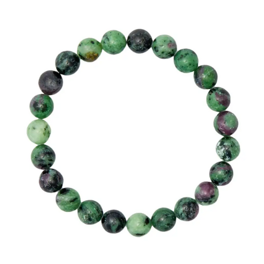 💚❤️ Ruby Zoisite Bracelet 8mm – Vitality Growth and Harmony ✨ - OMC BRACELETS