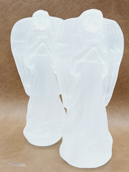 🤍✨ Selenite Angel Carving – Divine Protection Clarity and Peaceful Energy! 🕊️ - Carvings
